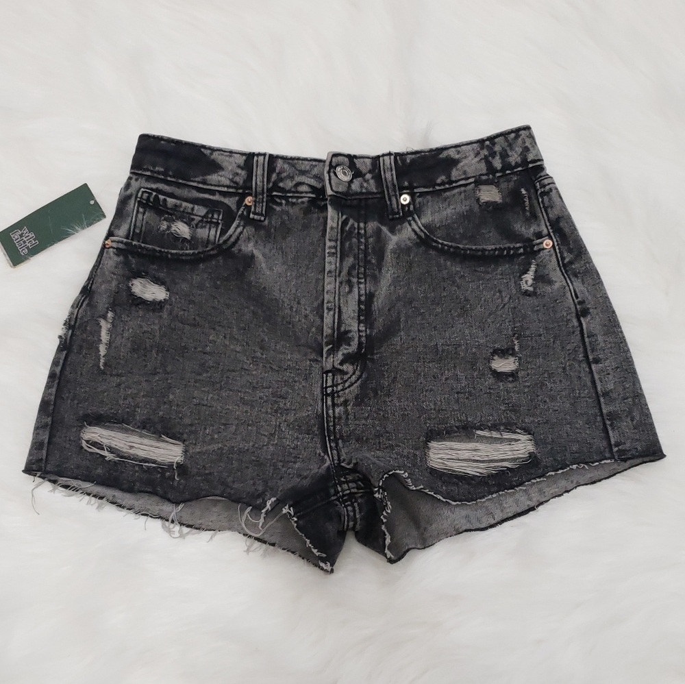 🩳 NWOT Womens Super-High Rise Distressed Cut-Off Jean Shorts